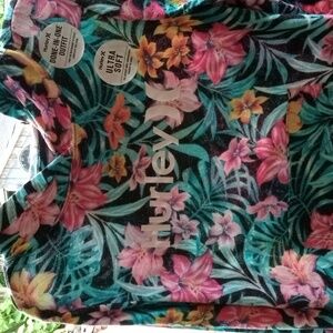 girls Hurley hoodie pink and black green